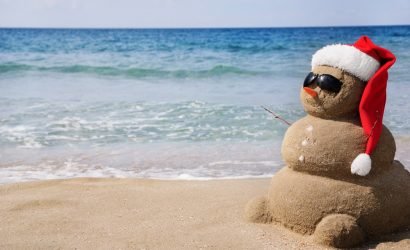 Sand Snowman for Christmas in July