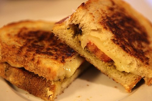 Pesto Tomato Grilled Cheese Sandwich by Emily McKenna