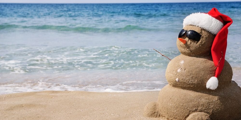 Sand Snowman for Christmas in July