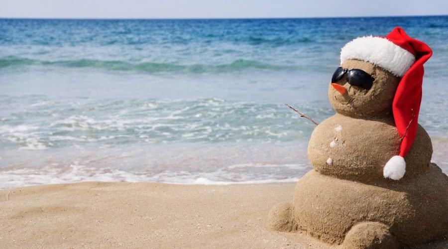 Sand Snowman for Christmas in July