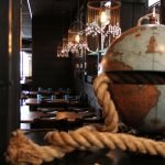 globe decor in restaurant